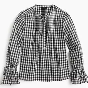 J.Crew black gingham buffalo check blouse shirt